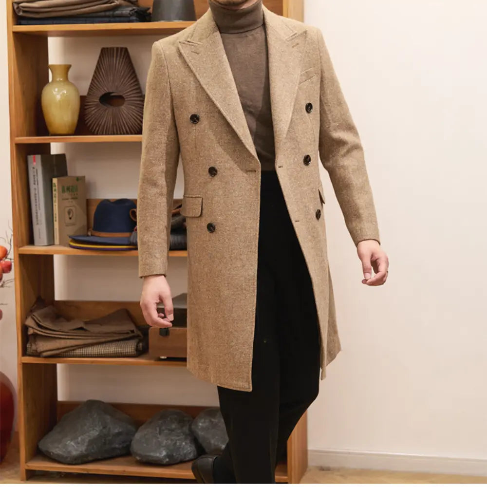 Autumn And Winter Brown Bar MACN Warm Wool Overcoat Prendersons