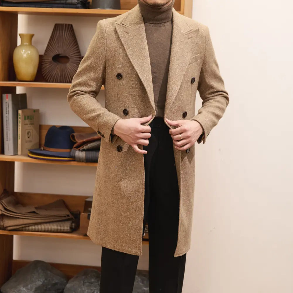Autumn And Winter Brown Bar MACN Warm Wool Overcoat Prendersons