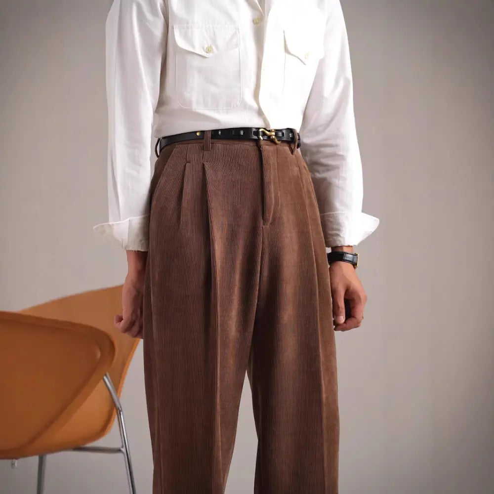 Autumn And Winter Corduroy Retro Straight High Waist Prendersons