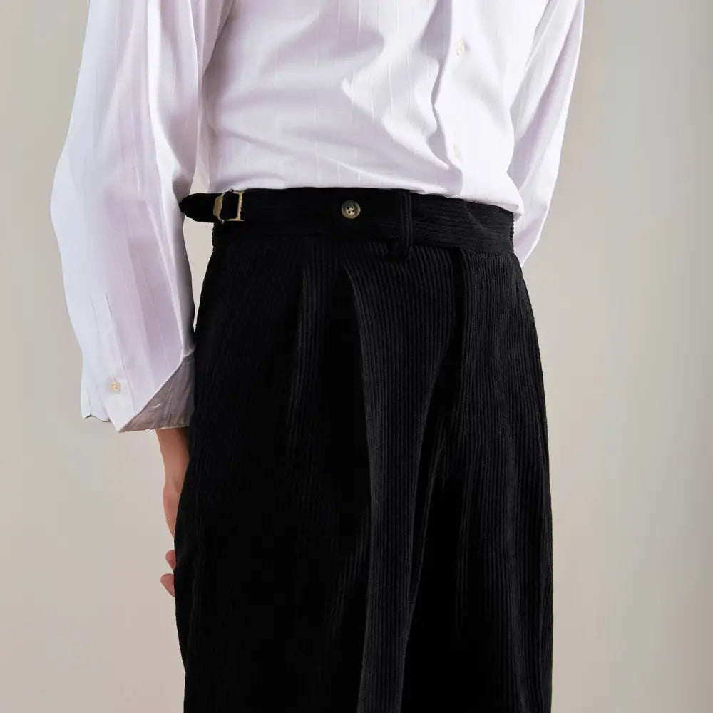 Autumn And Winter Corduroy Suit Pants Man Pair Pleated Design Loose Straight Prendersons