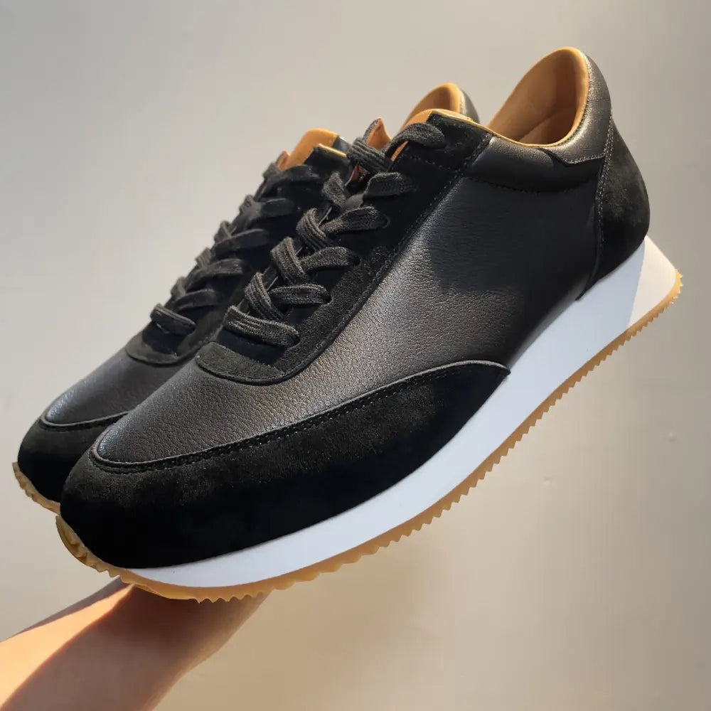 Regular Fit Mens Leather Shoes – White, Black | Autumn-Winter Casual | Handmade Cowhide Comfort