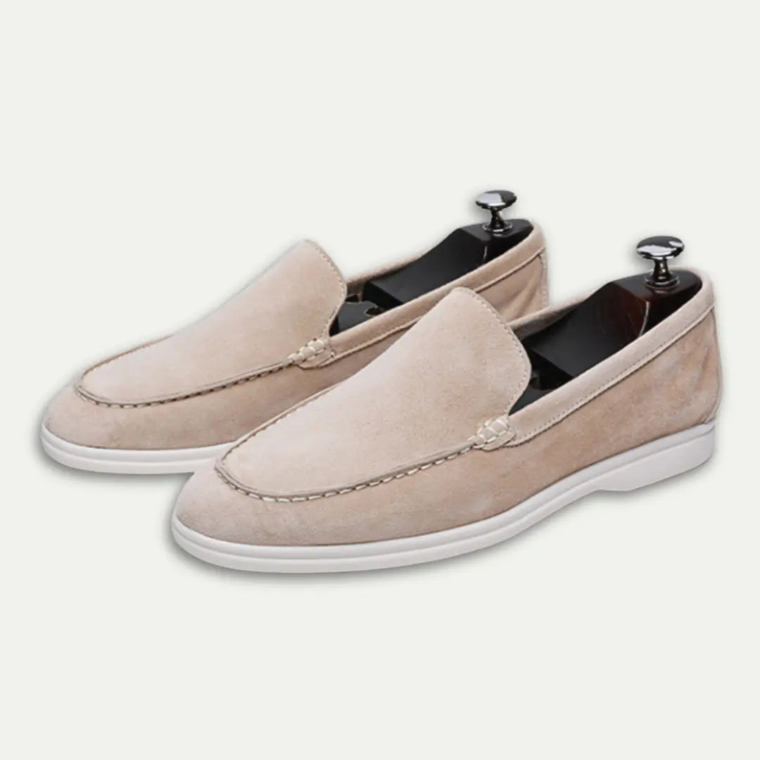 Regular Fit Men's British Loafers – Grey | Summer Casual Essential | Soft Sheepskin Retro Slip-ons