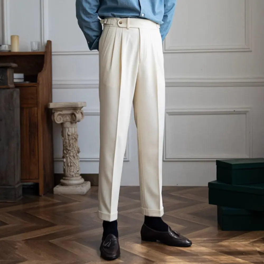 Straight Fit Business Casual Pants – Navy, Black, White | Office & Leisure | British Style