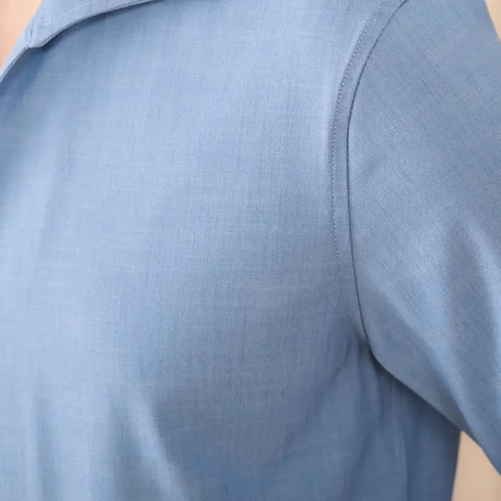 British Men Draping Anti-wrinkle One-piece Collar Casual Long-sleeved Shirt Prendersons