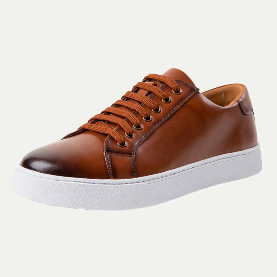 British Style Classic Fit Men's Casual Shoes – Brown | Daily Comfort | Brushed Cowhide Elegance