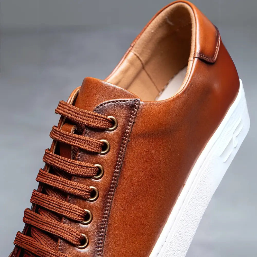 British Style Classic Fit Men's Casual Shoes – Brown | Daily Comfort | Brushed Cowhide Elegance