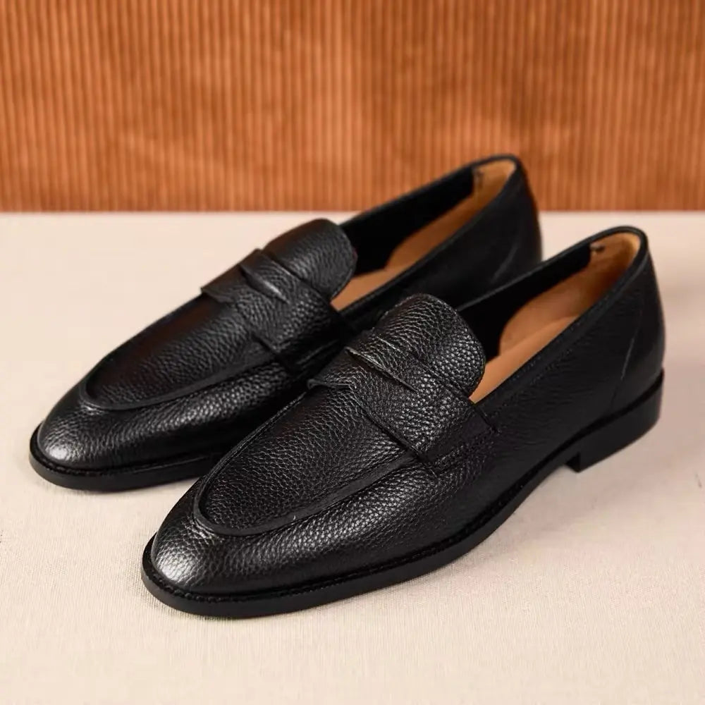 British Vintage Litchi Grain Cowhide Men's Loafer Prendersons
