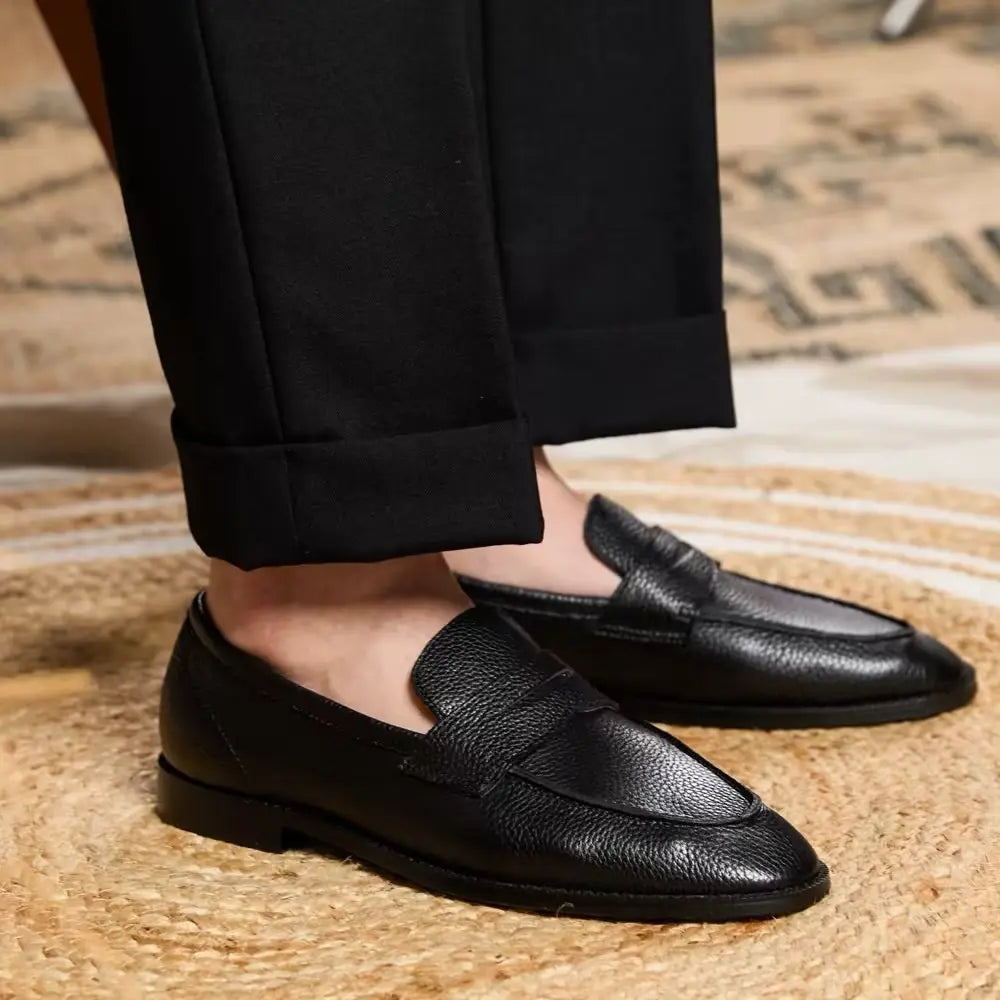 British Vintage Litchi Grain Cowhide Men's Loafer Prendersons