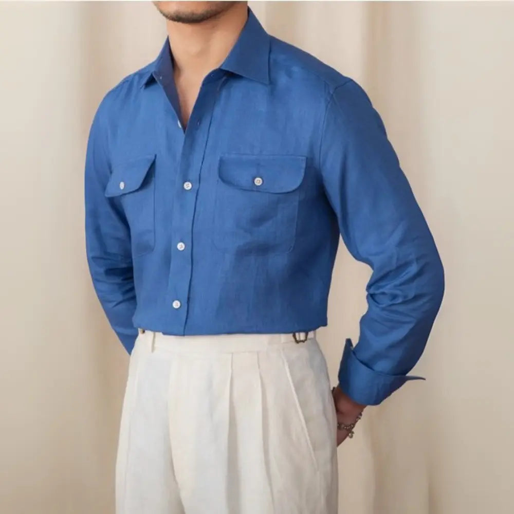 Business Gentry Casual Pure Linen Long-sleeved Shirt Prendersons