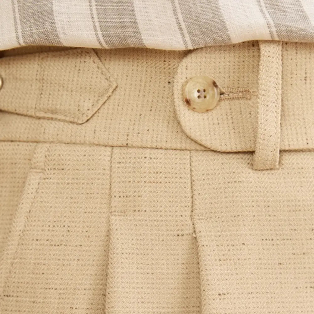 Casual Double Pleated High Waist Straight Profile Suit Pants Prendersons