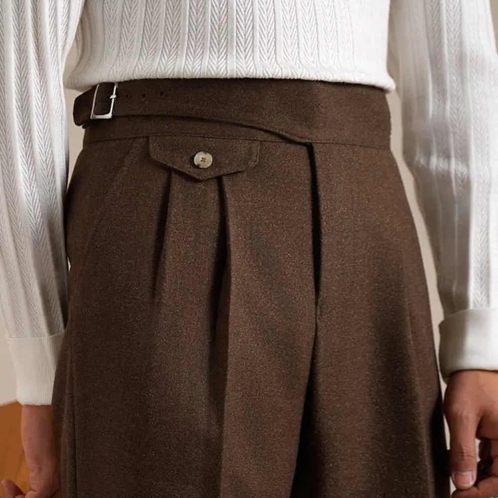 Casual Double Pleated Straight Business Not Tight Suit Pants Prendersons
