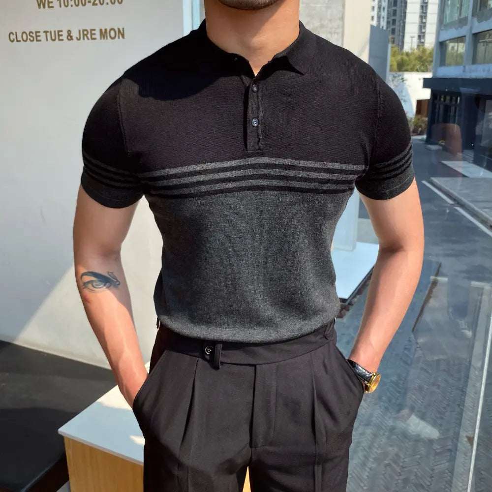 Casual men’s striped summer polo