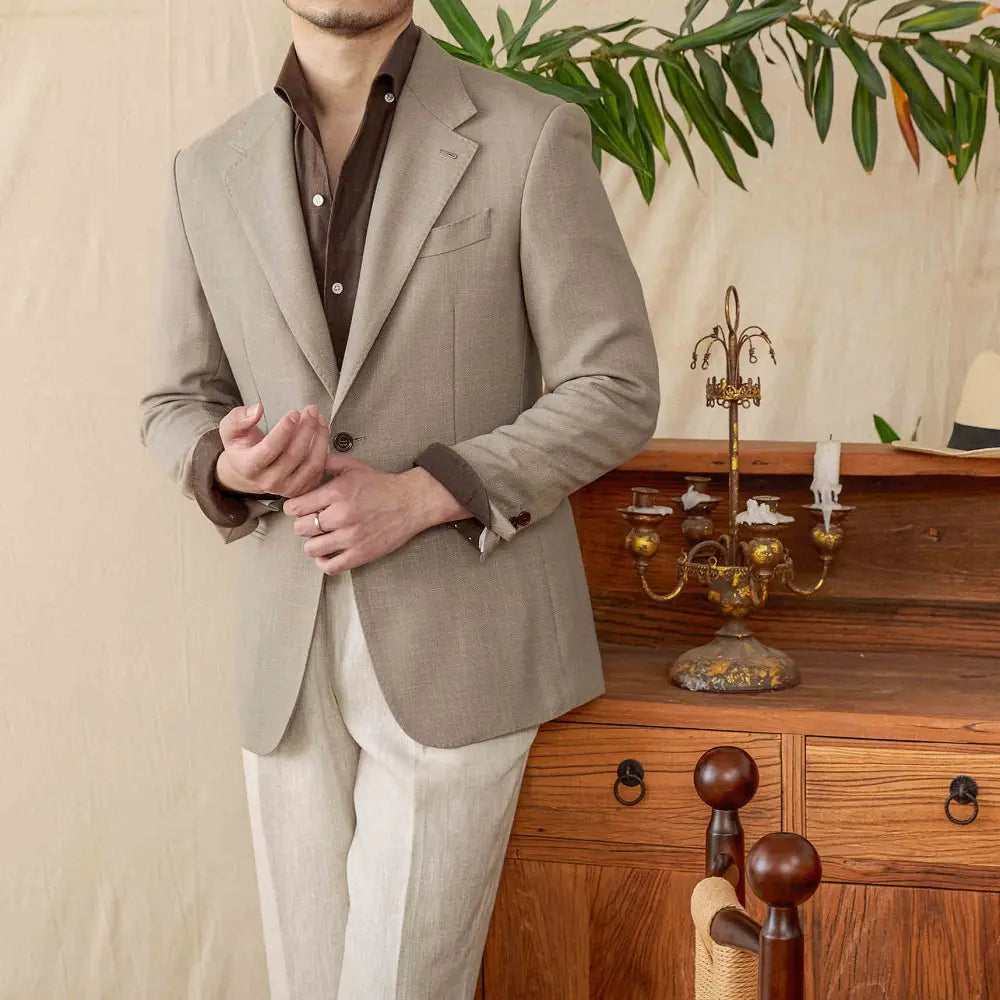 Casual Suit Natural Linen Half Lining Thin Breathable Jacket Prendersons