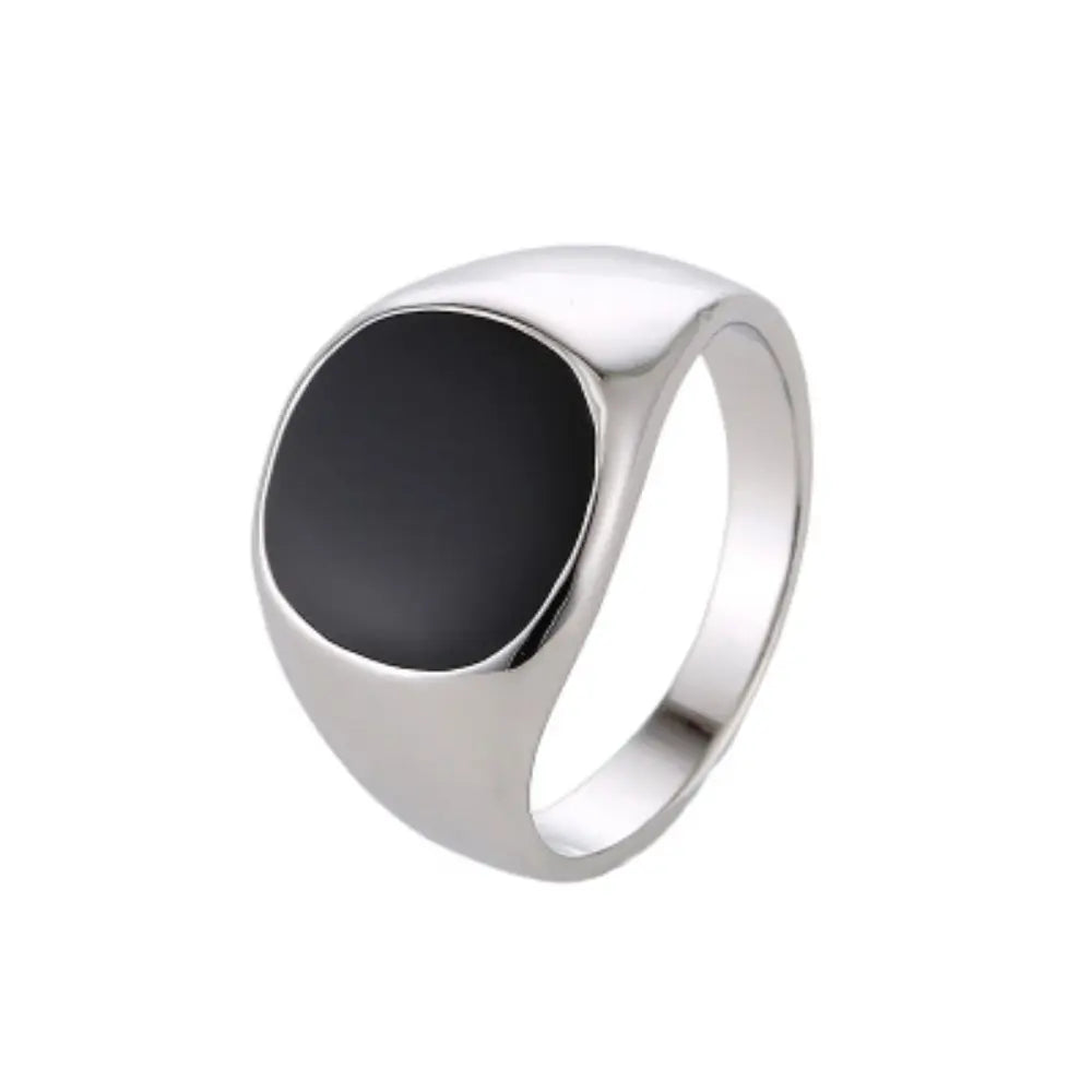 Elegant smooth-finish zinc alloy ring for men