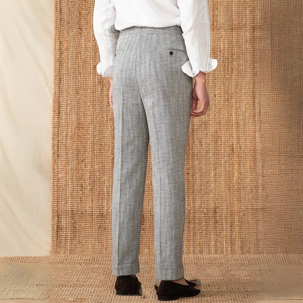 Cotton And Linen Thin Breathable Casual High Waist Straight Pants Prendersons