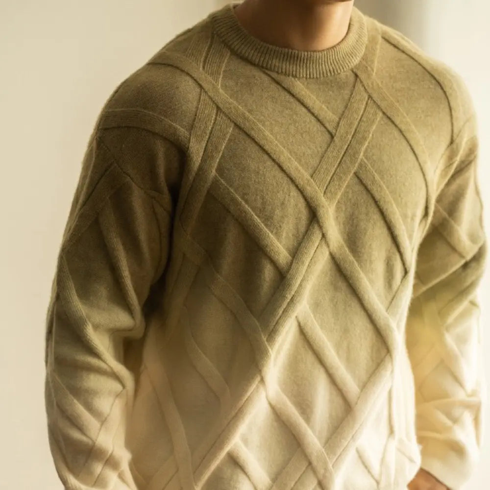 Diamond Lattice Jacquard Gradient Sweater Prendersons