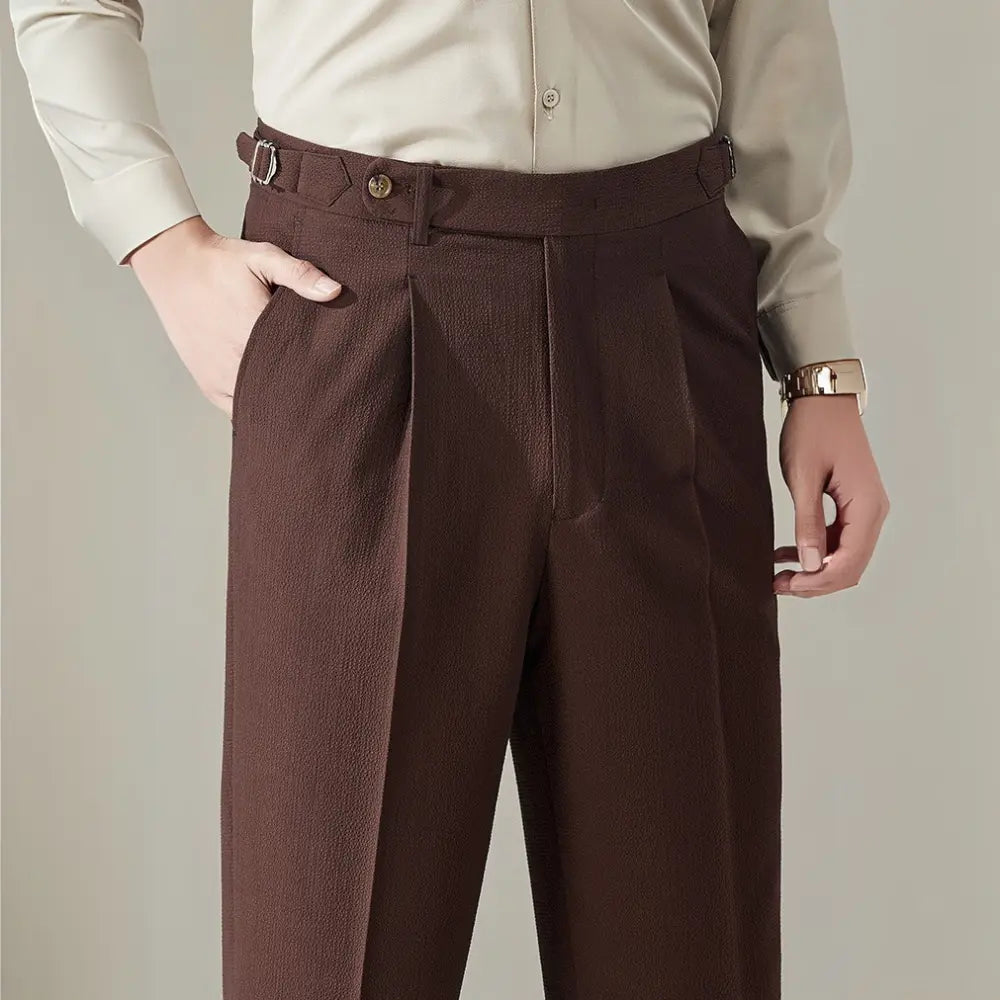 Straight Fit Light Business Mens Baggy Pants – Black, Navy Blue, Brown, Apricot, White | Old Money Menswear