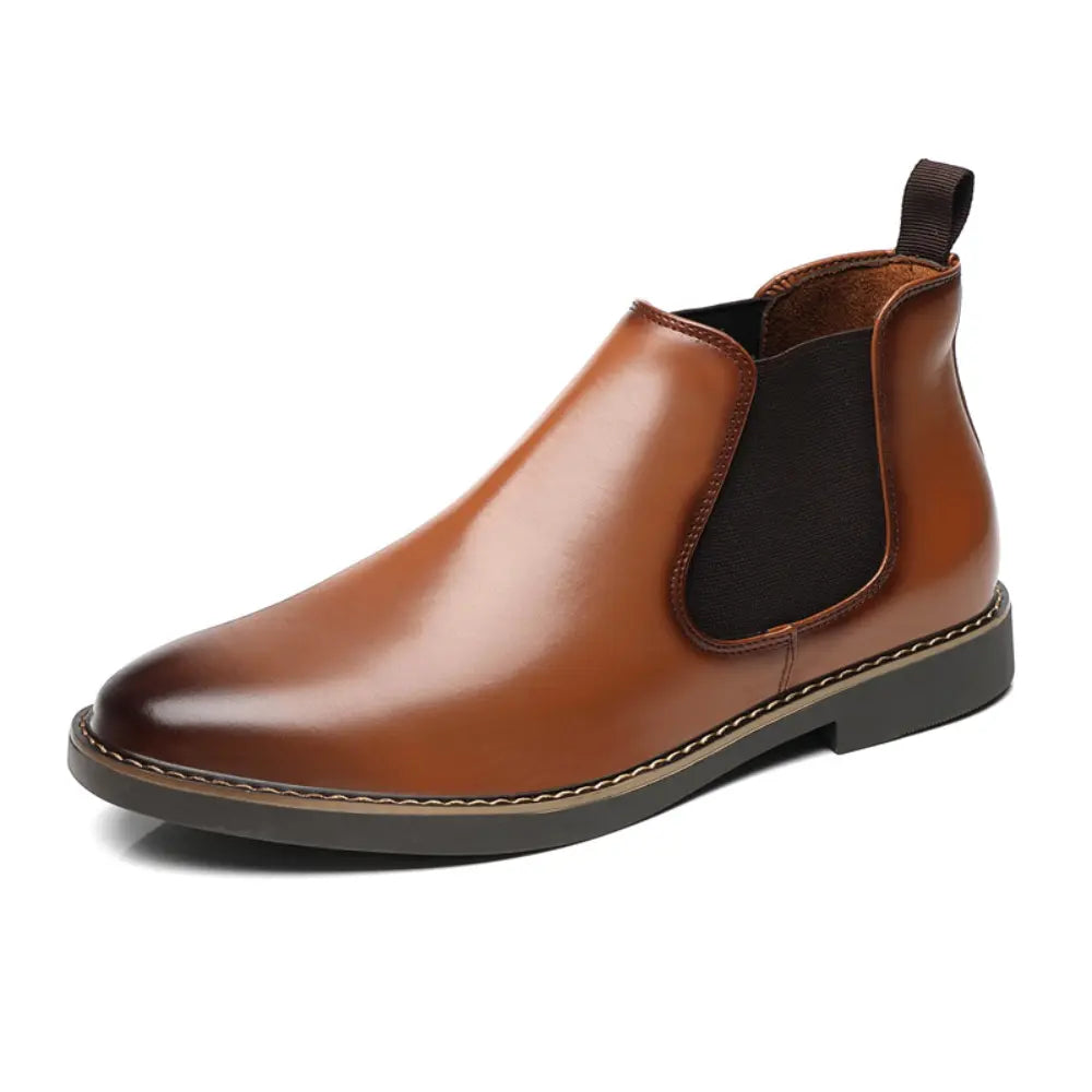 Formal pointed-toe leather boots