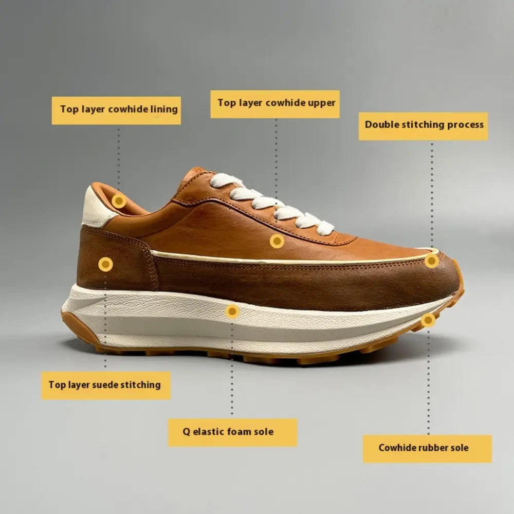 Genuine Leather Summer New Sports Breathable Platform Retro Shoes Prendersons