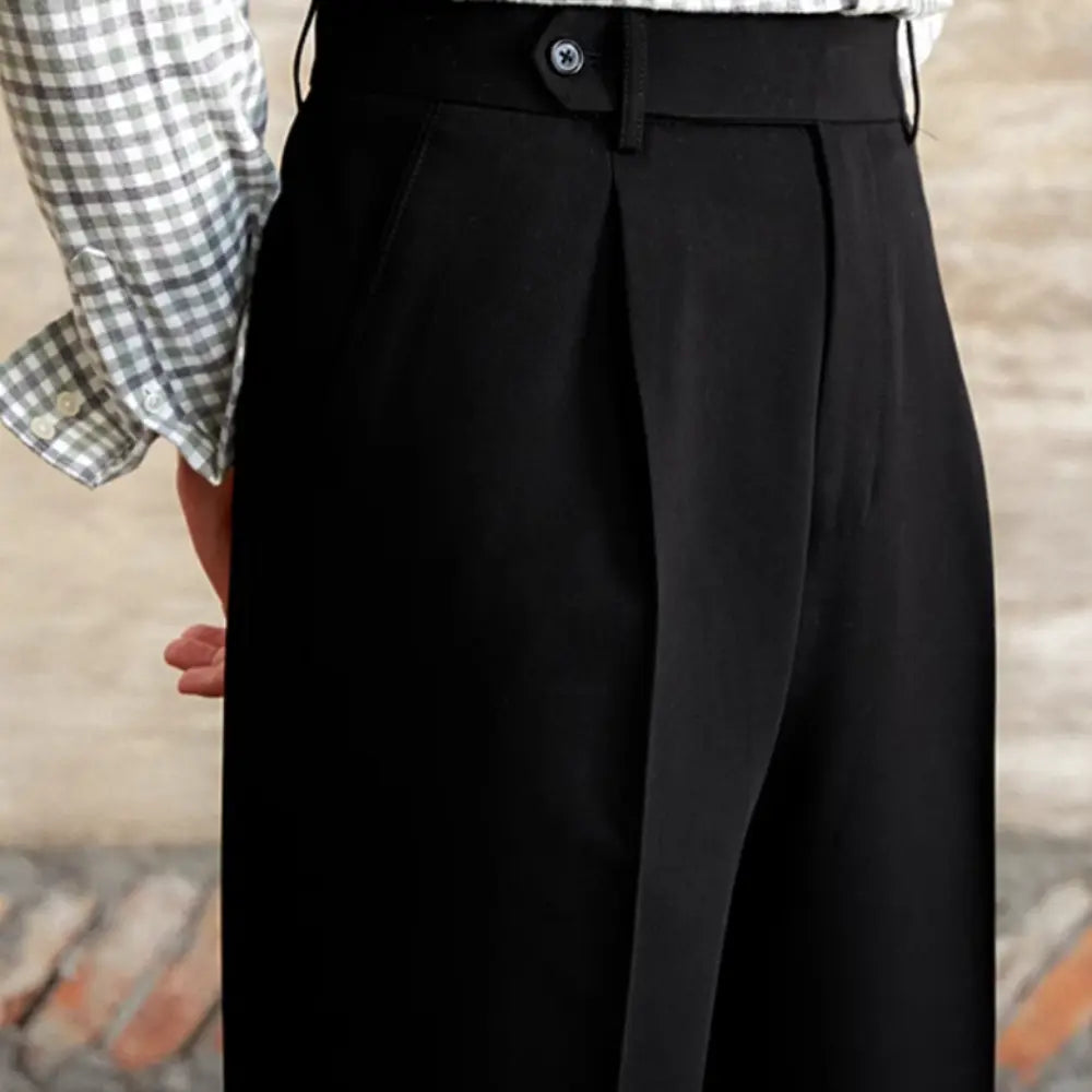 High Waist Baggy Straight Trousers Gentry Non-ironing Trousers Prendersons