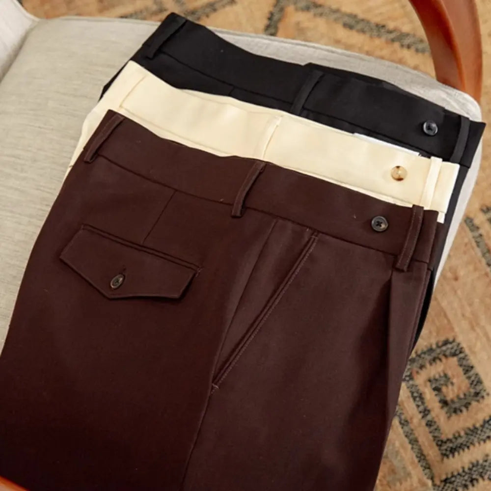 High Waist Baggy Straight Trousers Gentry Non-ironing Trousers Prendersons
