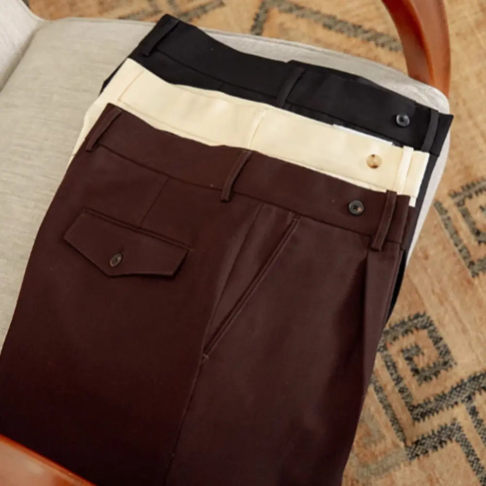 High Waist Baggy Straight Trousers Gentry Non-ironing Trousers Prendersons