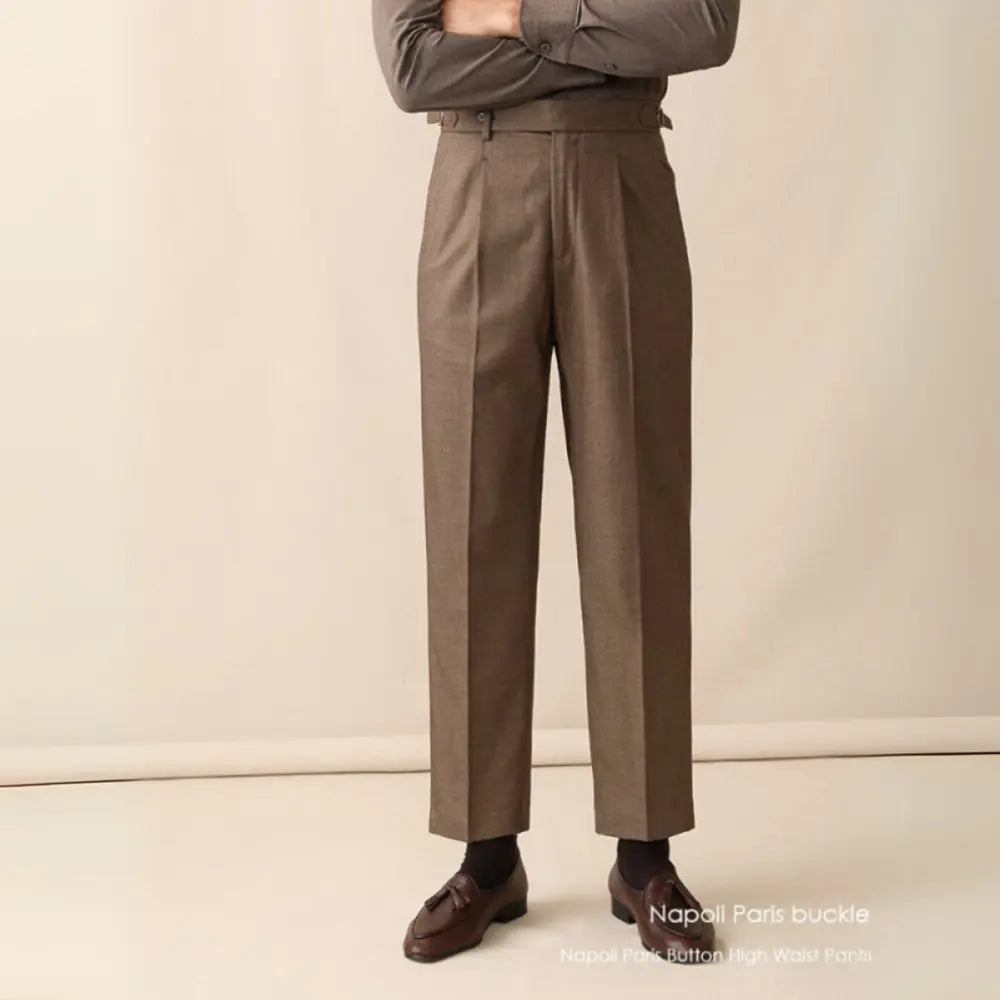 High Waist Suit Pants Men's Spring And Summer Straight Prendersons