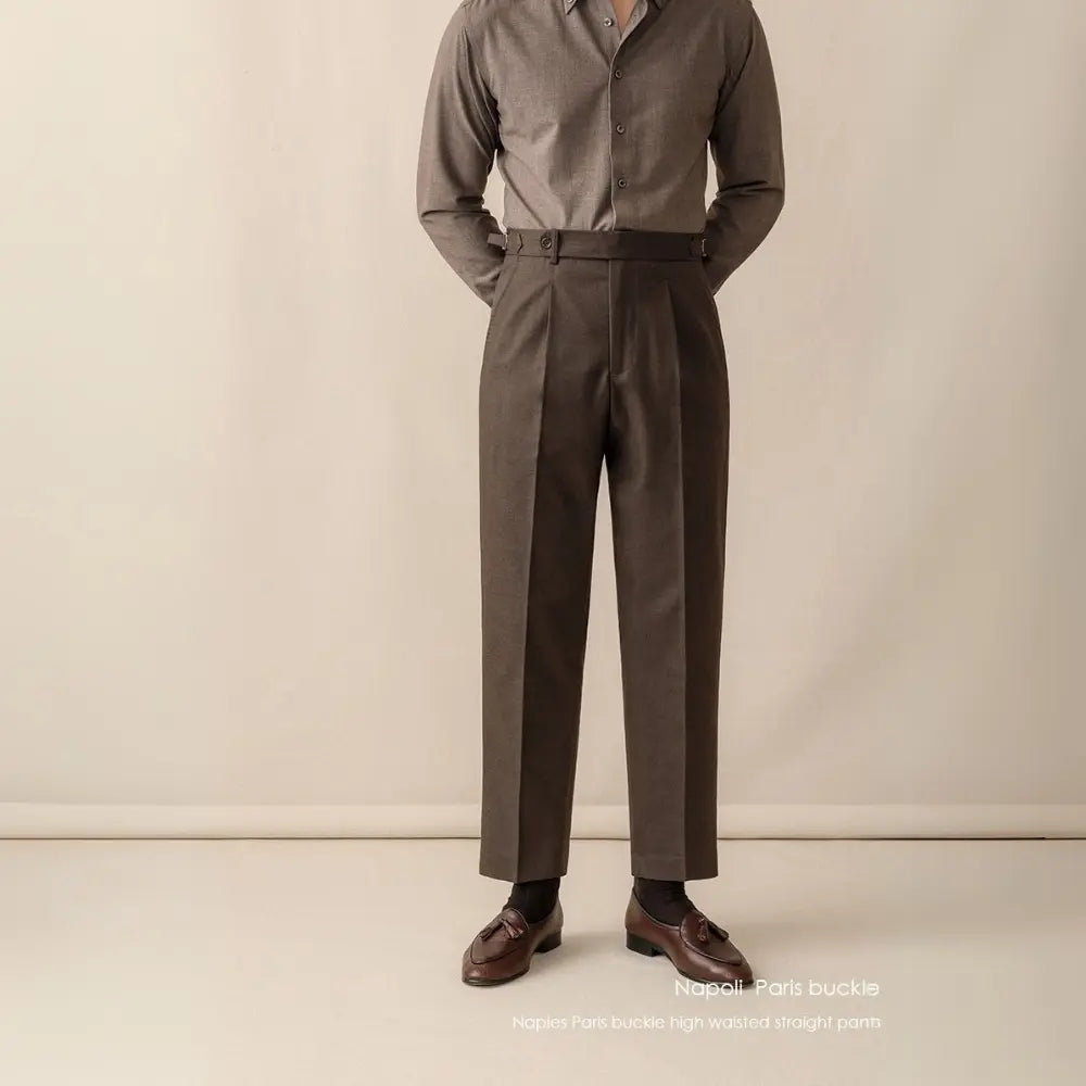 High Waist Suit Pants Men's Spring And Summer Straight Prendersons