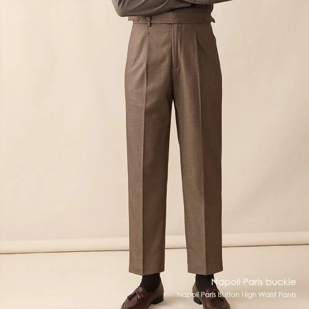 High Waist Suit Pants Men's Spring And Summer Straight Prendersons