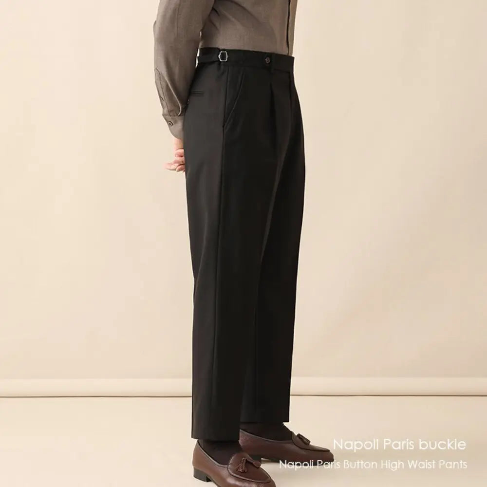High Waist Suit Pants Men's Spring And Summer Straight Prendersons