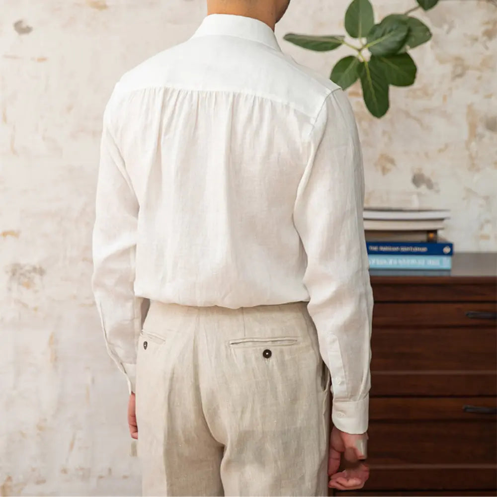 Holiday Commuter Half-open Collar Breathable Casual Long-sleeved Shirt Prendersons