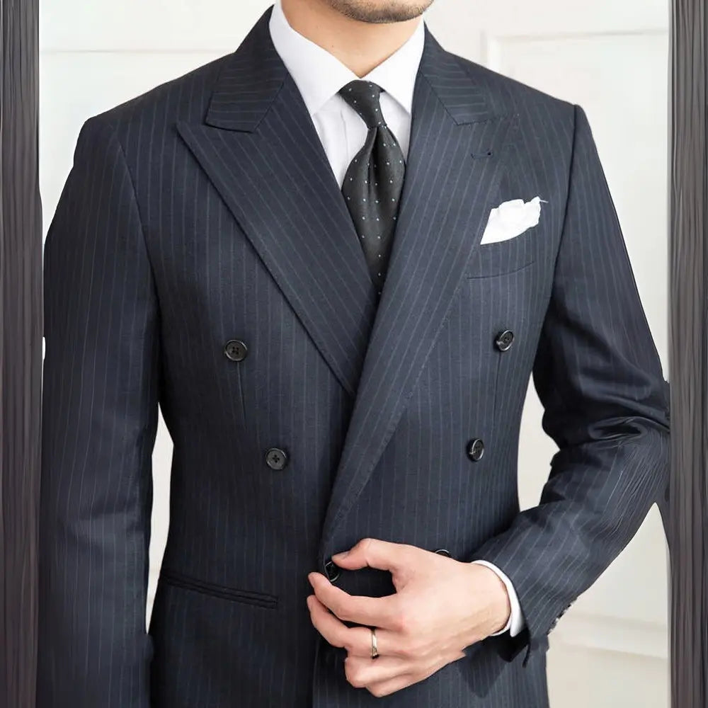 Homemade Six Button A Stripe Slim Fit Casual Retro Suit Prendersons