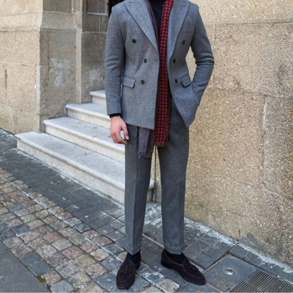 Houndstooth Double Breasted Slim Fit Suit Men's Suit Prendersons