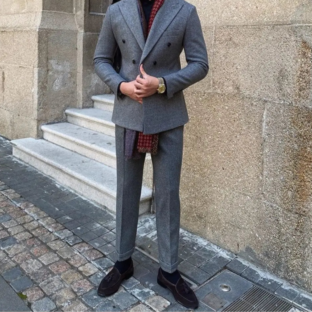 Houndstooth Double Breasted Slim Fit Suit Men's Suit Prendersons
