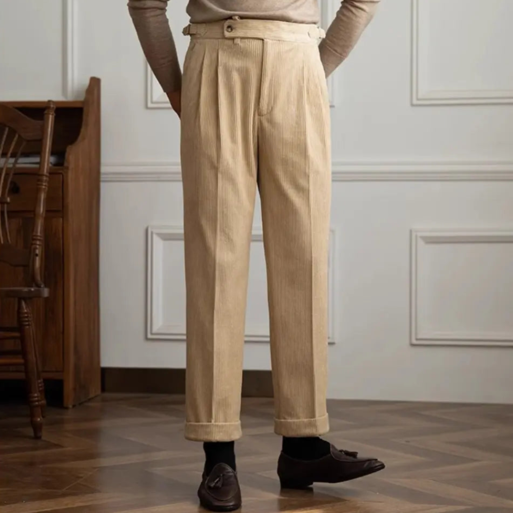 Straight Fit Corduroy Pants – Green | Leisure Staple | Retro Aesthetic