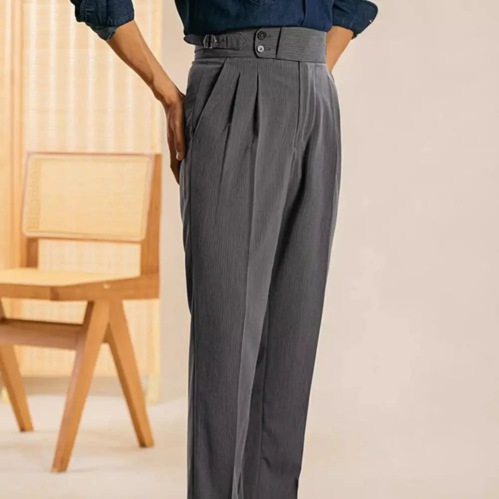 Leisure Iron-free Draping Bamboo Pattern All-match Suit Pants Prendersons