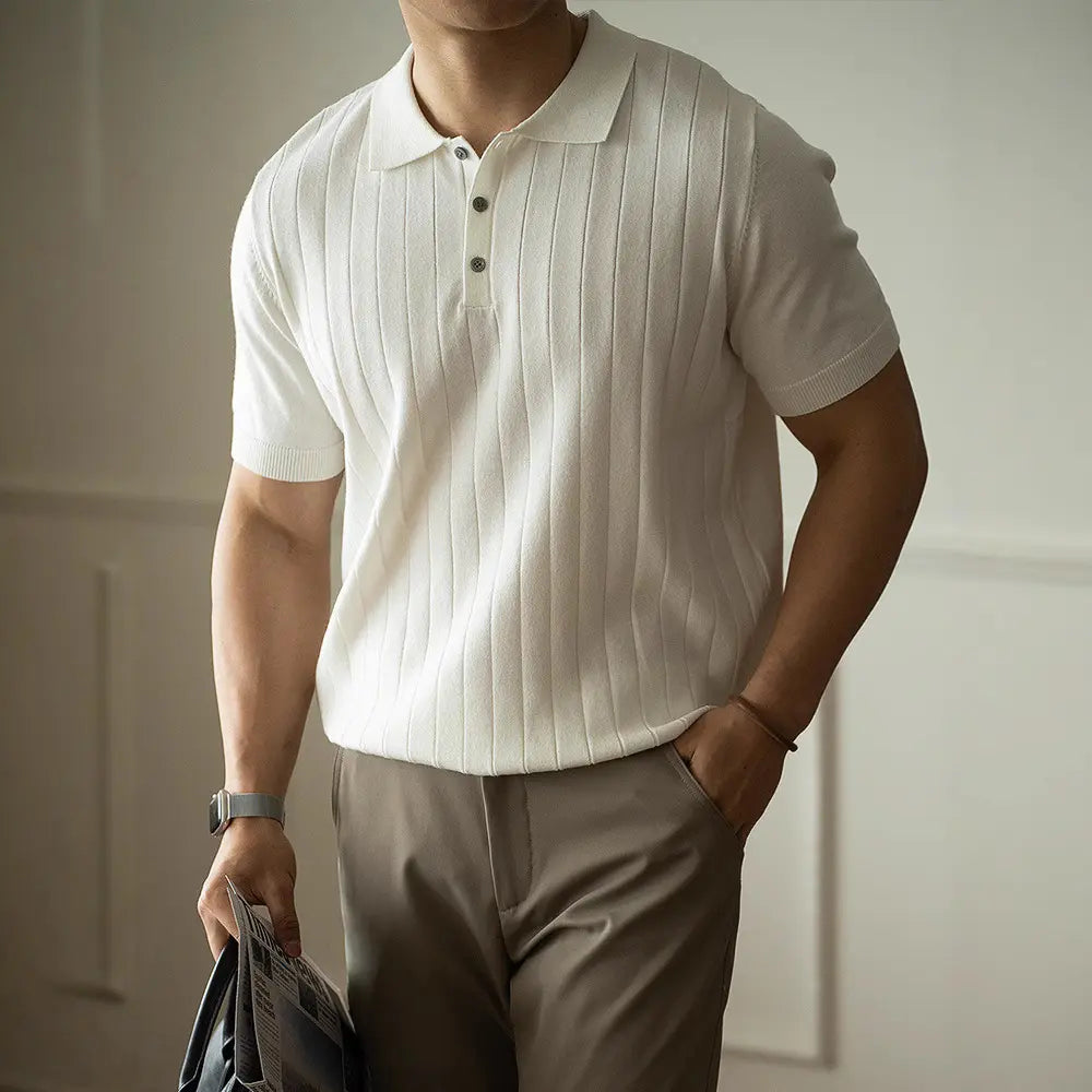 Regular Fit Short Sleeve Polo Shirt – Apricot | Luxury Machine-Washable | Old Money Menswear