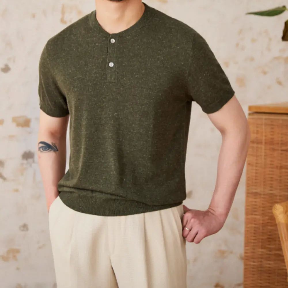 Linen Blended Men's Young Old Money Style Sweater Prendersons