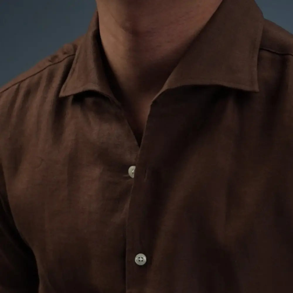 Linen One-piece Collar Business Casual Men's Breathable Long Sleeves Shirt Prendersons