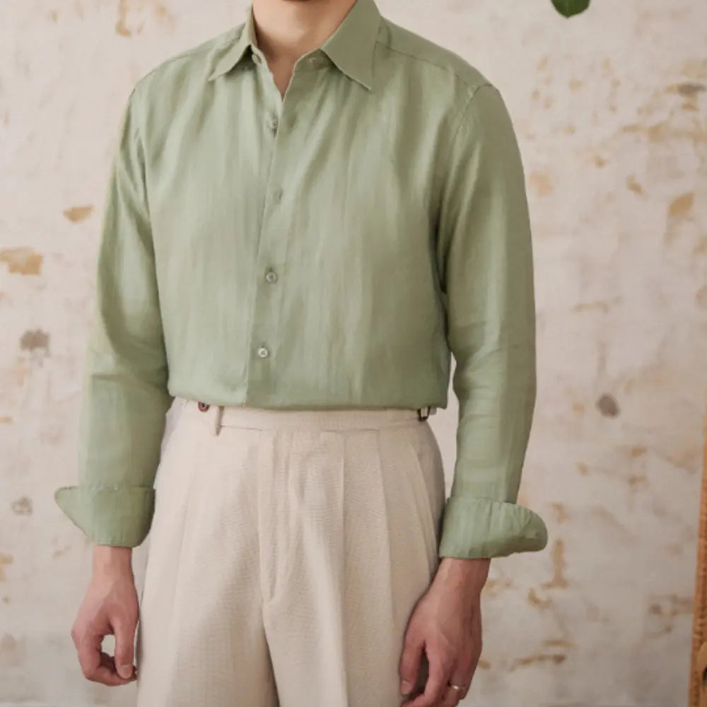 Linen Thin Long Sleeve Shirt Prendersons