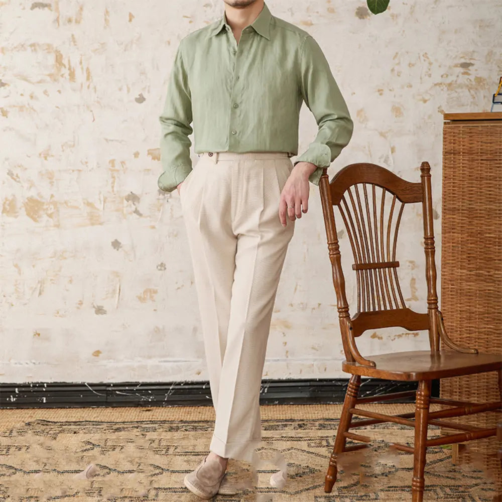 Linen Thin Long Sleeve Shirt Prendersons