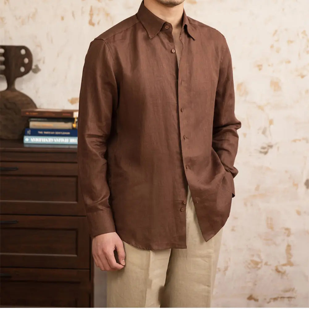 Linen Thin Long Sleeve Shirt Prendersons