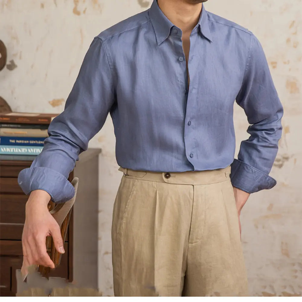 Linen Thin Long Sleeve Shirt Prendersons