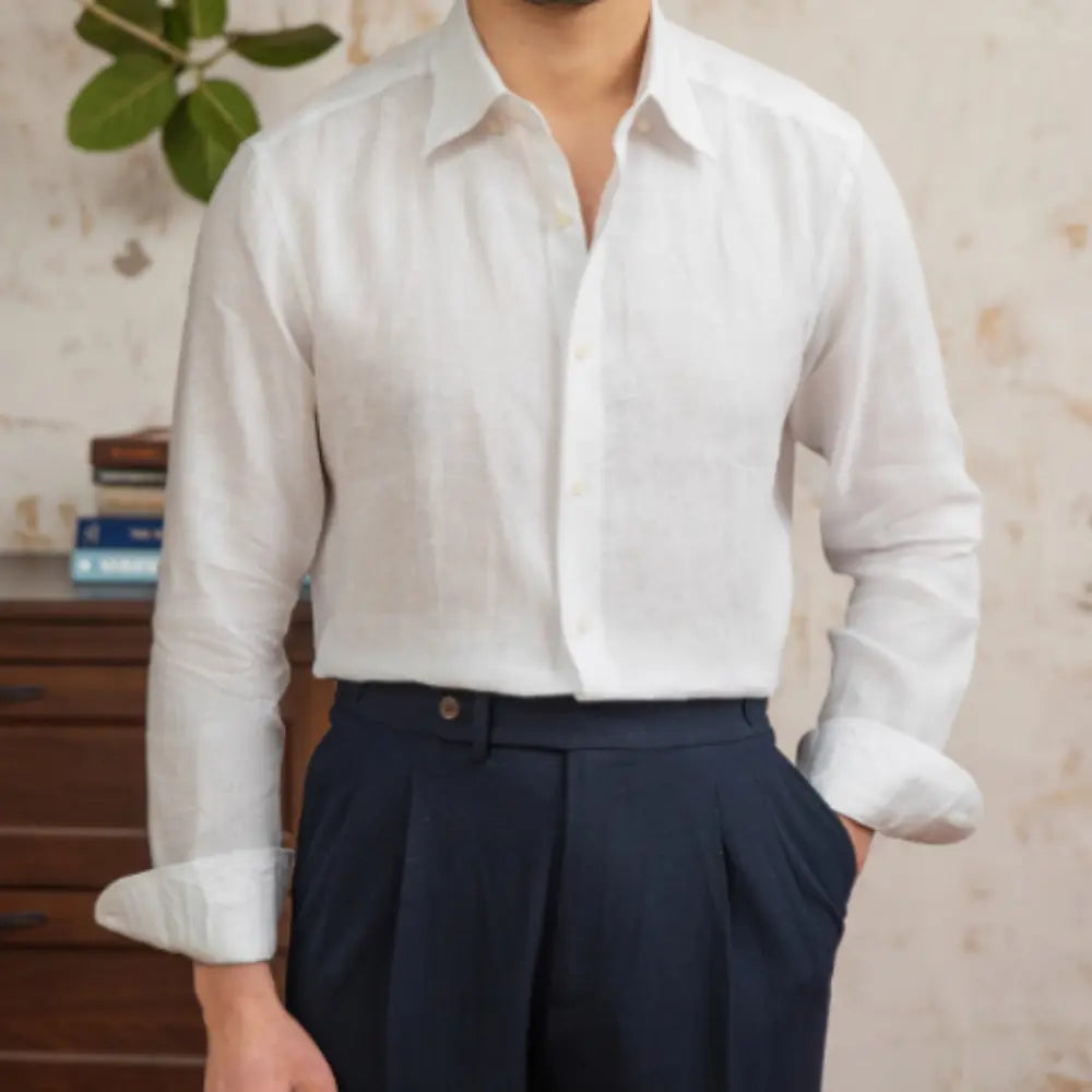Linen Thin Long Sleeve Shirt Prendersons