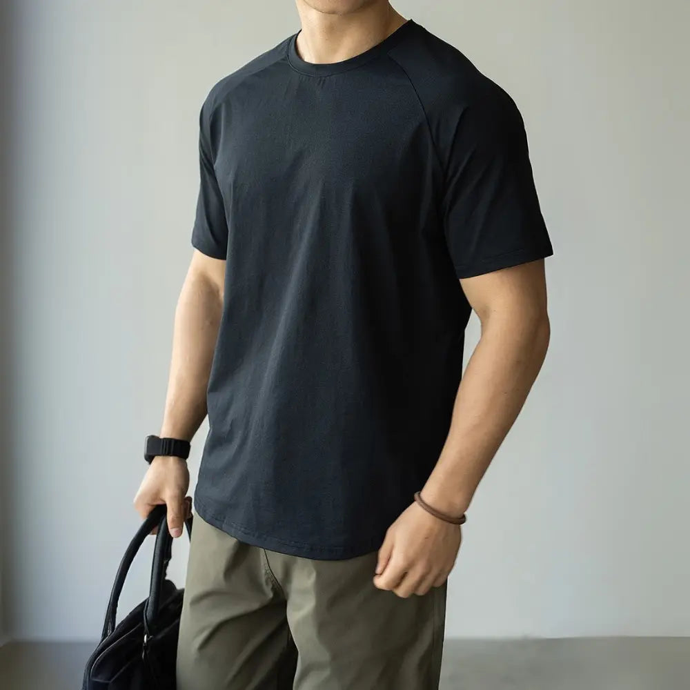 Regular Fit Short Sleeve T Shirt – Carbon Black | Active Leisure | Old Money Sportswear