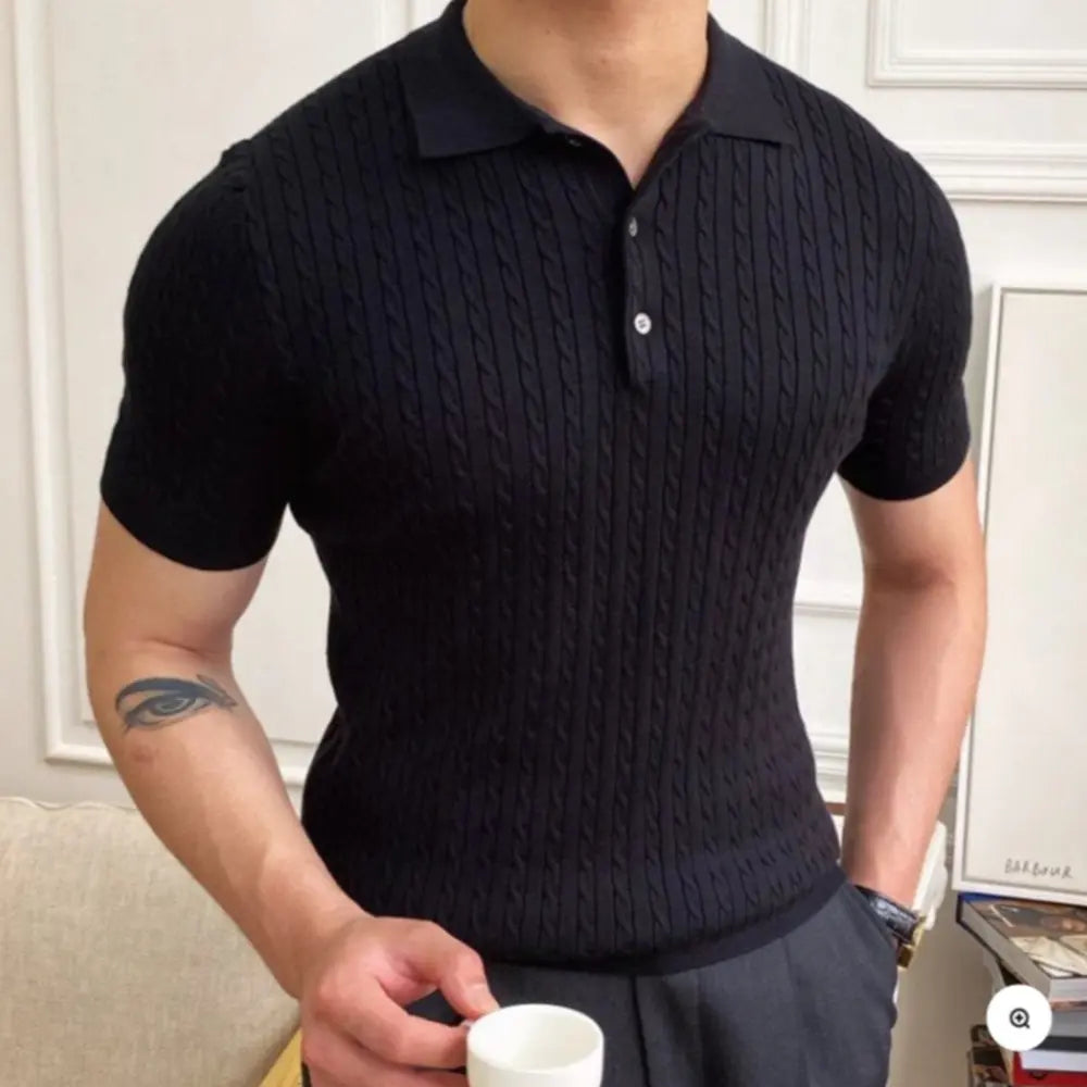 Breathable stretch polo men