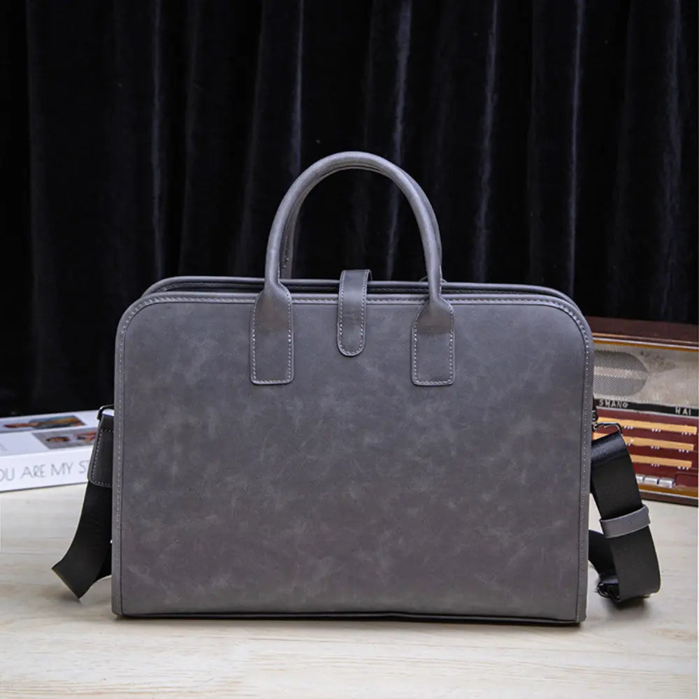 Structured Waterproof Men's Briefcase – Dark Gray & Plaid | Business Travel | Old Money Commute Prendersons