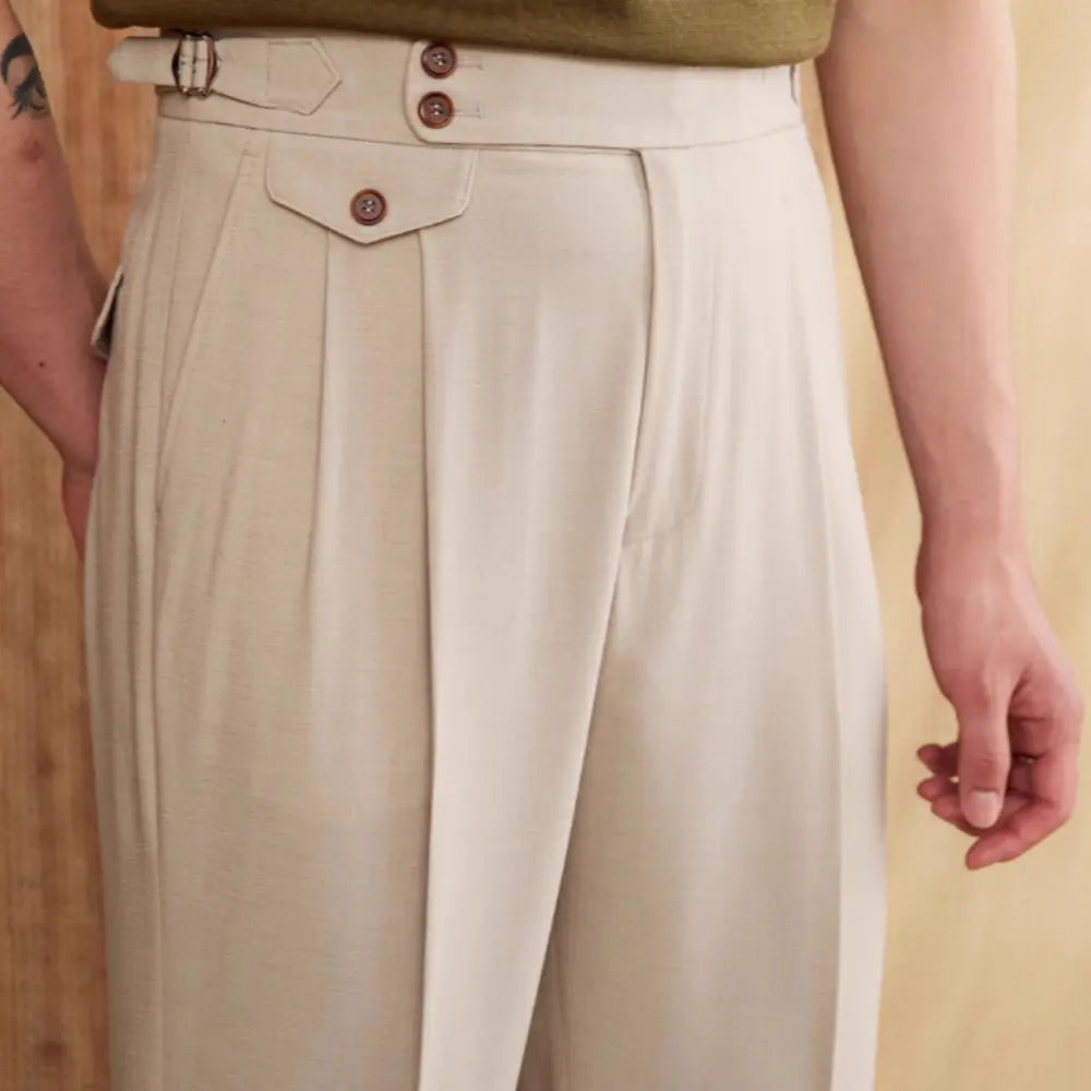 Men's Italian Naples High Waist Suit Pants Prendersons