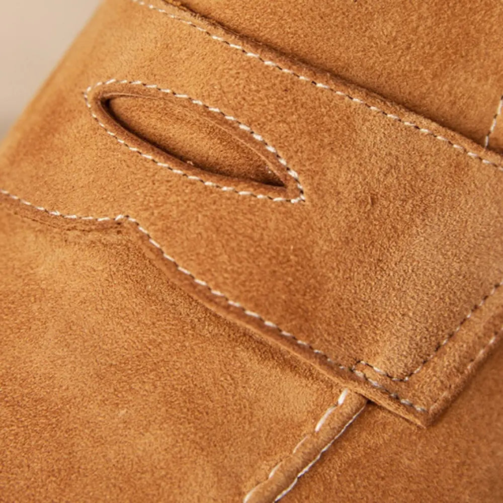 Men's Loafers With Round Toe Brown Suede Prendersons