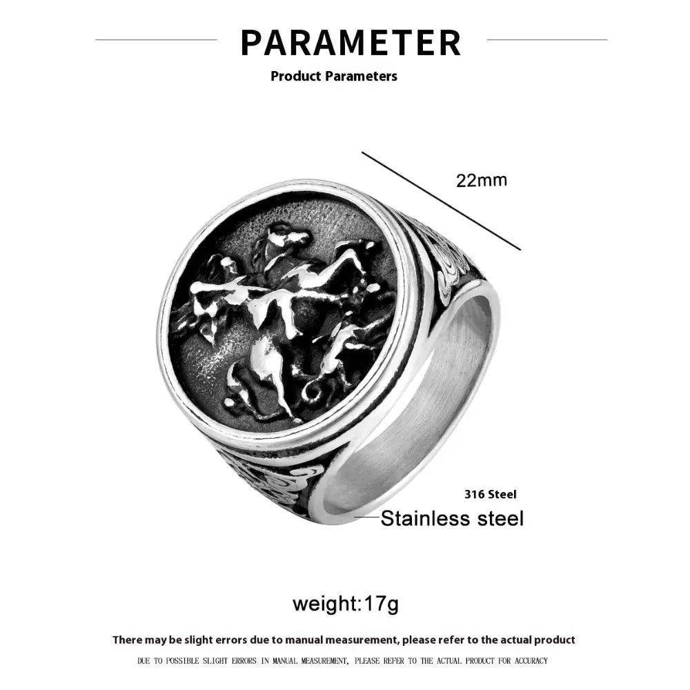 Titanium steel dragon ring